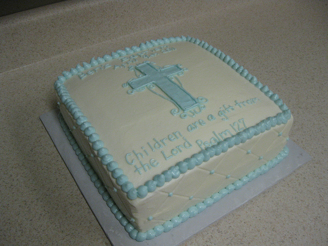 Buttercream Baby Boy Baptism Cake Buttercream Baby Boy Baptism Cake