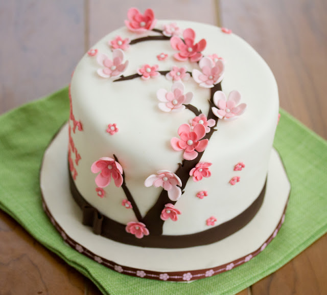 Cherry Blossom Themed Wedding Cake Cherry Blossom Themed Wedding Cake