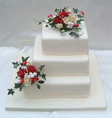 Christmas Flower Wedding Cake Christmas Flower Wedding Cake