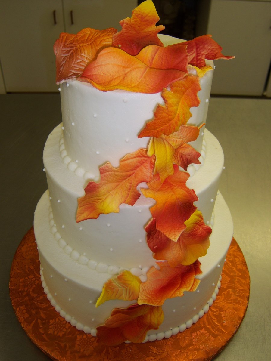 Fall Leaves Fondant Cake Fall Leaves Fondant Cake