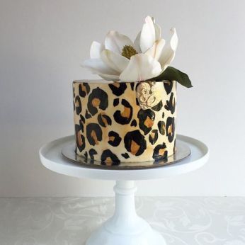 Leopard Print Birthday Cake