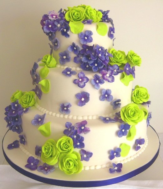 Lime Green and Purple Wedding Cake Lime Green and Purple Wedding Cake