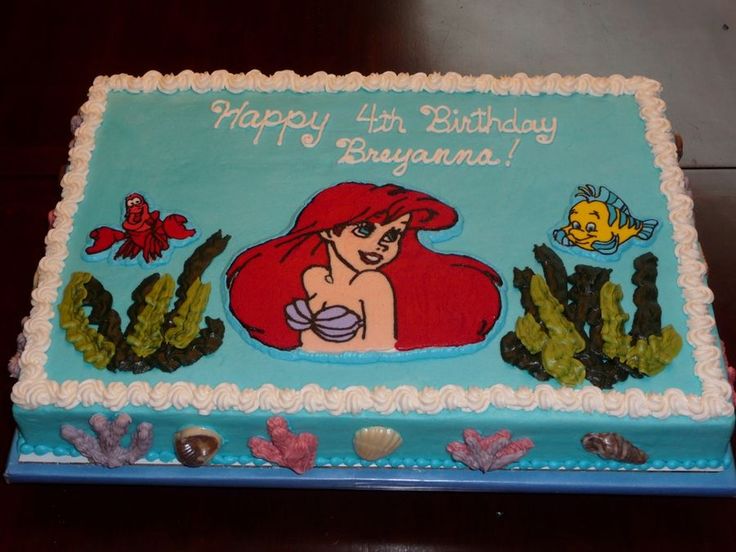Little Mermaid Birthday Sheet Cakes Little Mermaid Birthday Sheet Cakes
