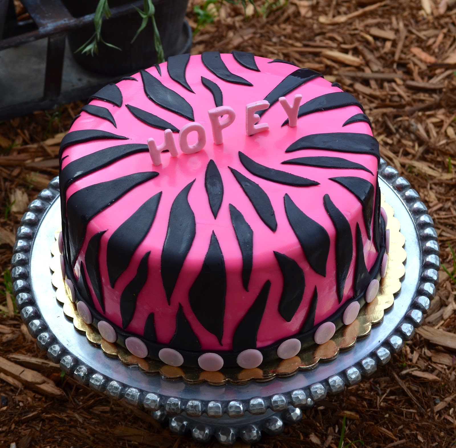 Pink and Black Zebra Print Cake