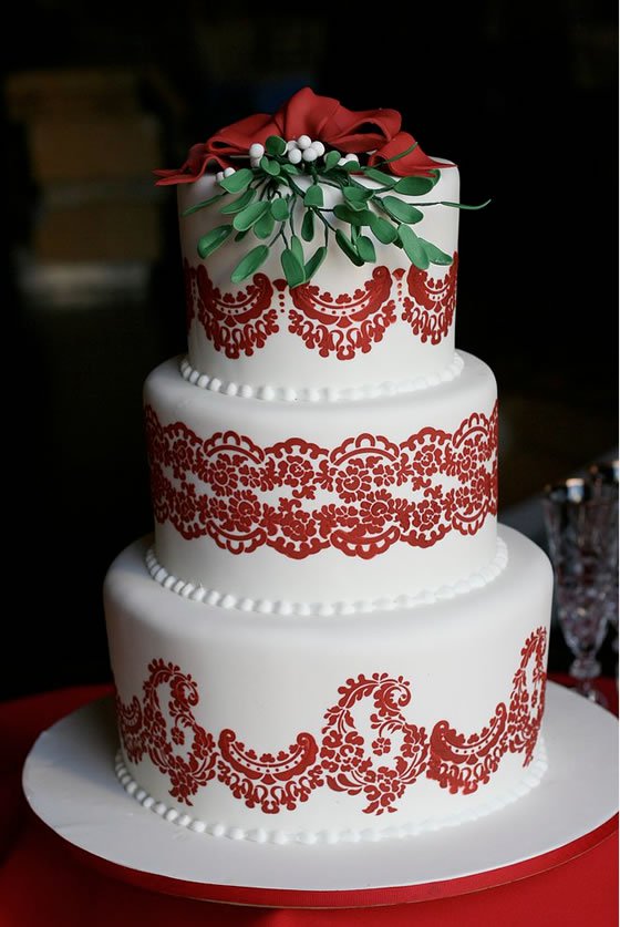 Pretty Christmas Wedding Cake Pretty Christmas Wedding Cake