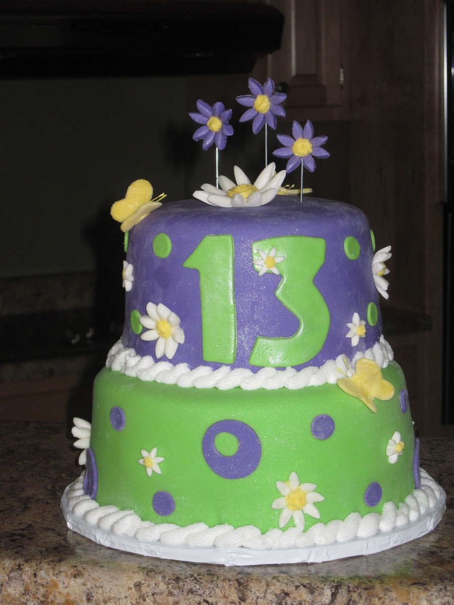 Purple and Green Birthday Cakes Purple and Green Birthday Cakes