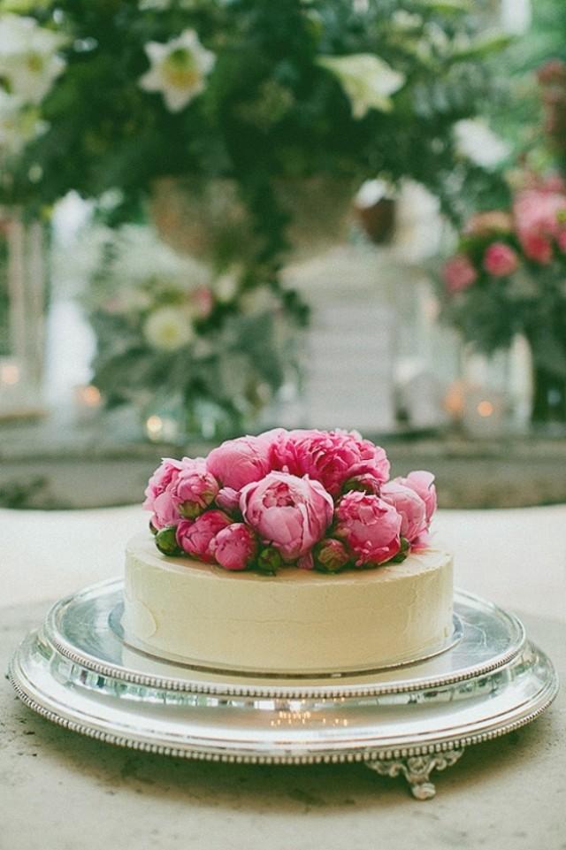 Single Layer Wedding Cake Fresh Flowers Single Layer Wedding Cake Fresh Flowers