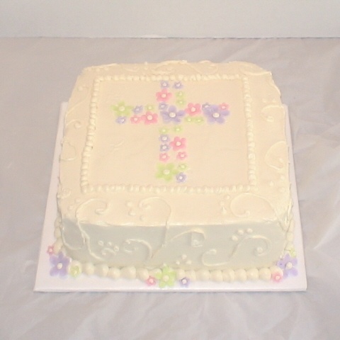 Square Baptism Cake Square Baptism Cake