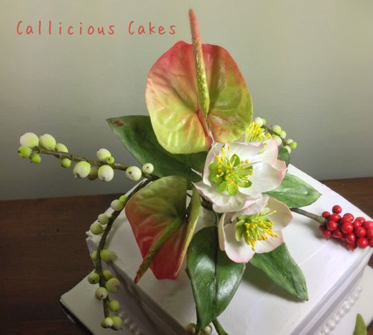 Tropical Fondant Flowers Cake Tropical Fondant Flowers Cake