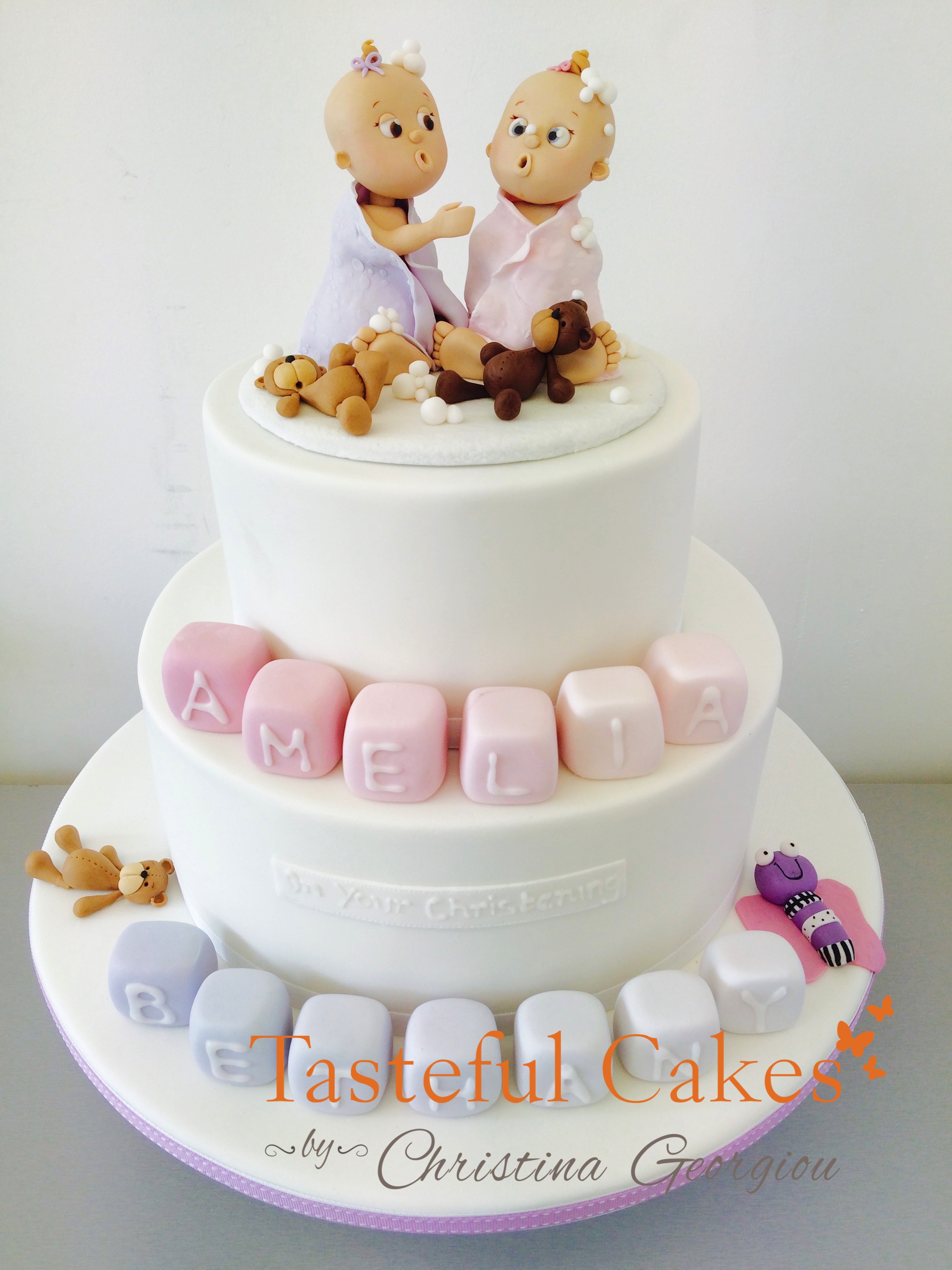 Twin Baby Boy Christening Cake Toppers Twin Baby Boy Christening Cake Toppers
