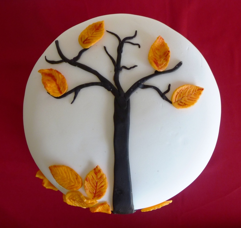 Wedding Cakes White and Orange Leafs Wedding Cakes White and Orange Leafs