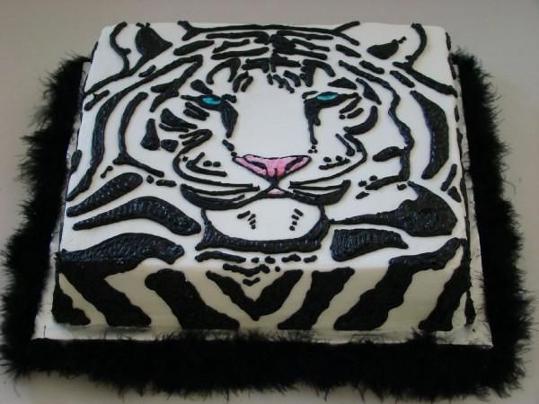White Tiger Birthday Cake