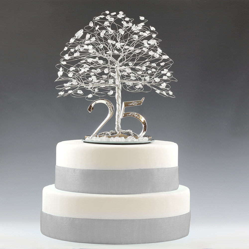25th Silver Anniversary Cake Topper 25th Silver Anniversary Cake Topper