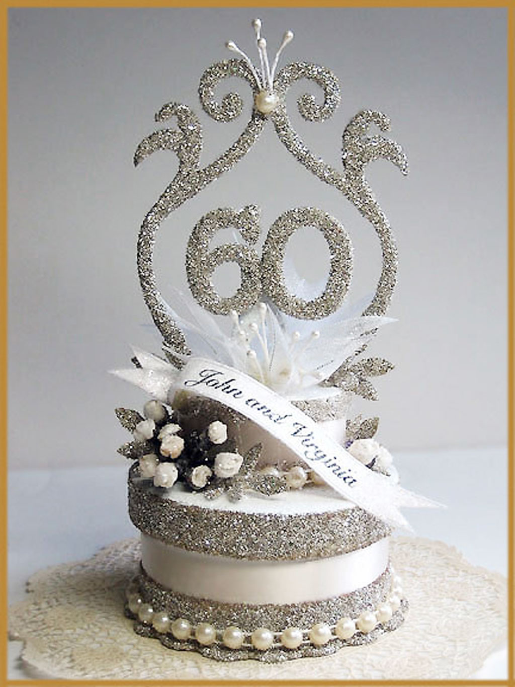 60th Wedding Anniversary Cake Topper 60th Wedding Anniversary Cake Topper