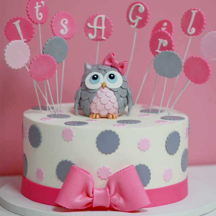 Baby Girl Owl Baby Shower Cake Baby Girl Owl Baby Shower Cake