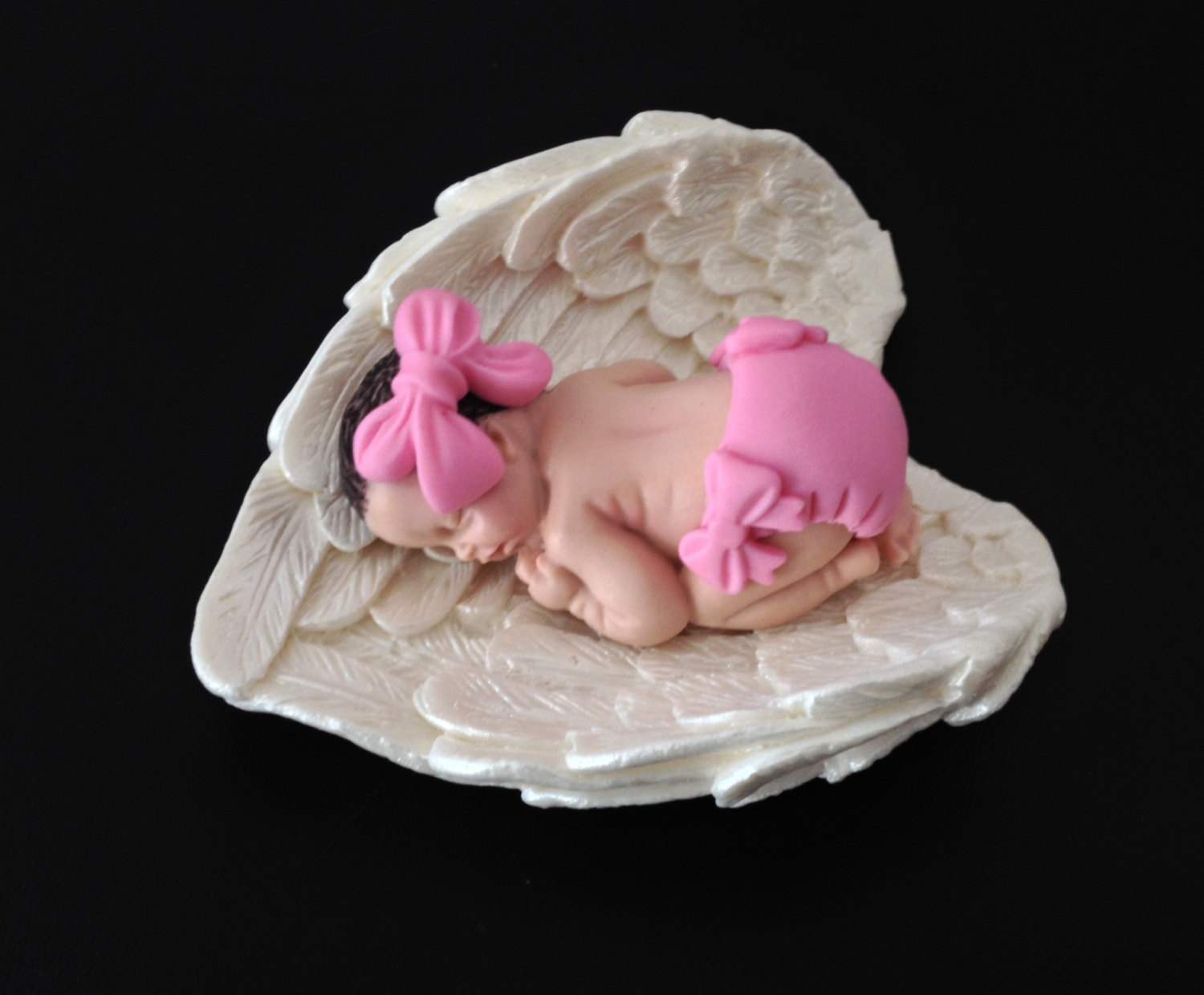 Baby Inside Angel Wings Fondant Cake Topper Baby Inside Angel Wings Fondant Cake Topper