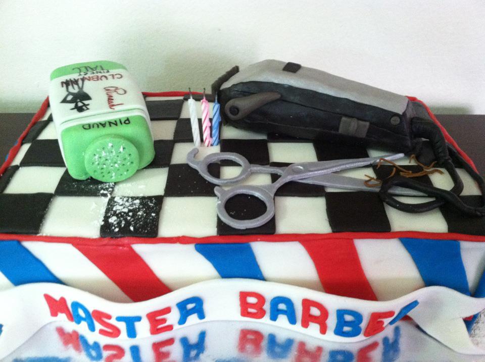 barber shop cake design