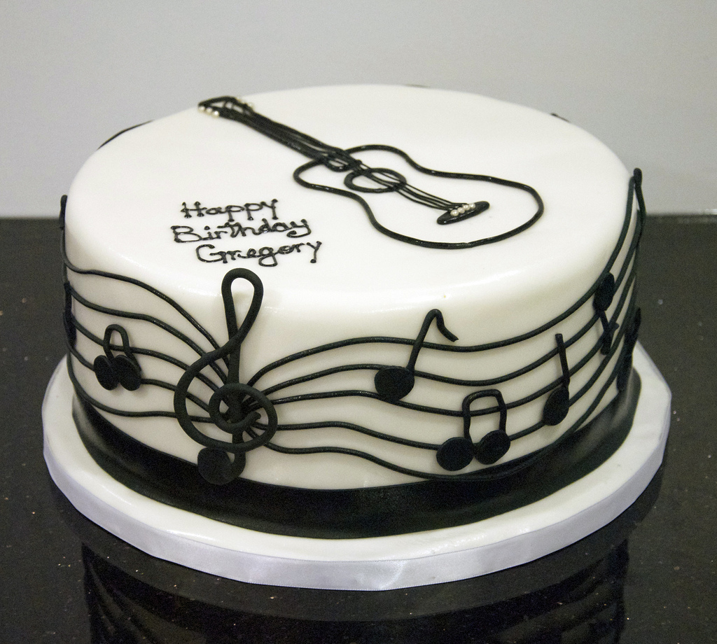 Birthday Cake with Music Notes Birthday Cake with Music Notes