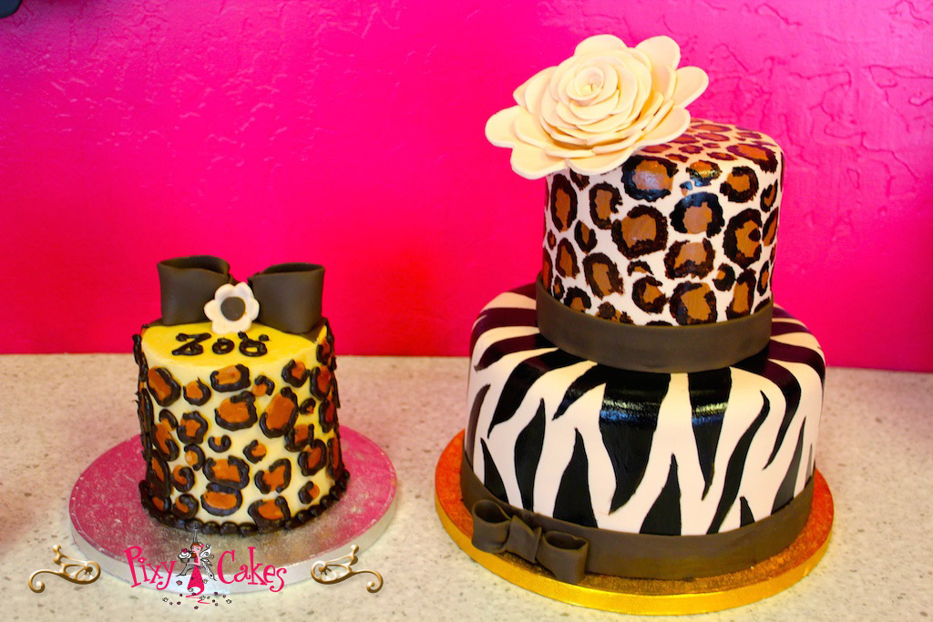 Cheetah Print Birthday Cake