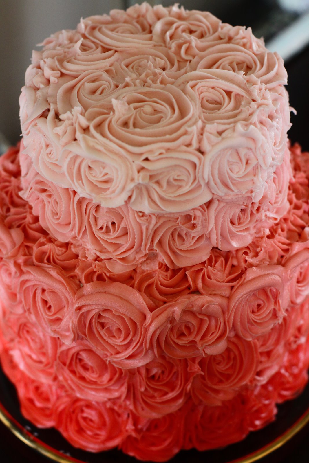 Coral Ombre Rose Cake Coral Ombre Rose Cake