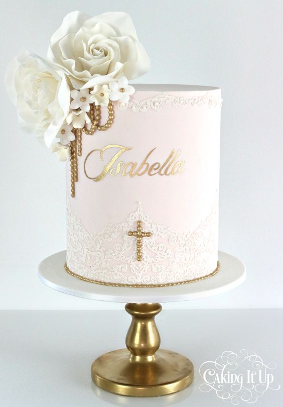 Elegant Baptism Cakes for Girls Elegant Baptism Cakes for Girls