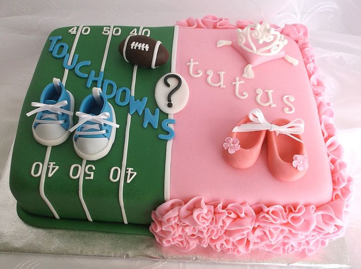 Football or Tutu Gender Reveal Cake Football or Tutu Gender Reveal Cake