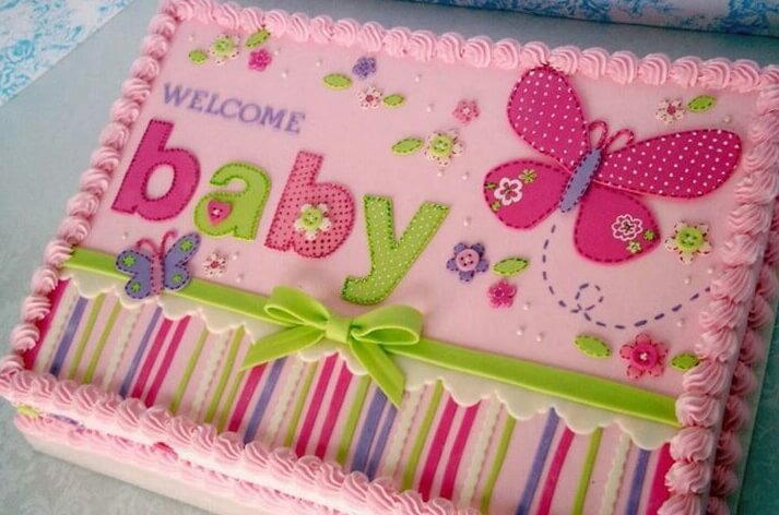 11 Photos of Cute Baby Girl Sheet Cakes 11 Photos of Cute Baby Girl Sheet Cakes