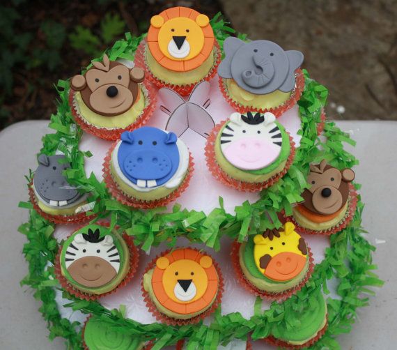 Jungle Animal Cupcakes Jungle Animal Cupcakes