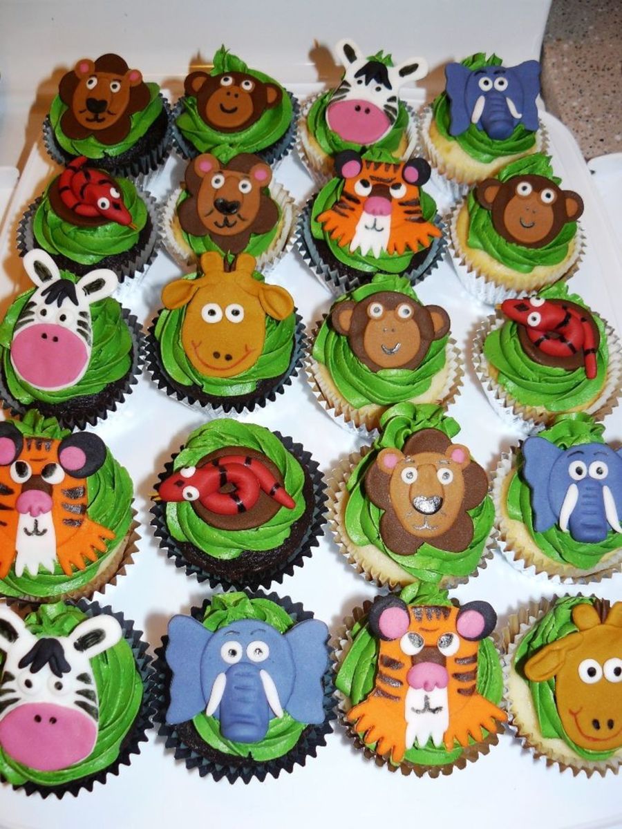 Jungle Animal Cupcakes Jungle Animal Cupcakes