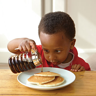 Kids Eating Breakfast Pancakes Kids Eating Breakfast Pancakes