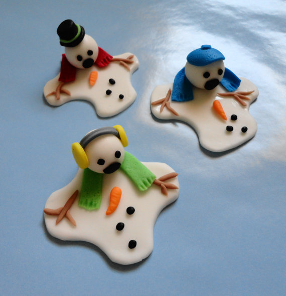 Melting Snowman Cupcake Toppers Melting Snowman Cupcake Toppers