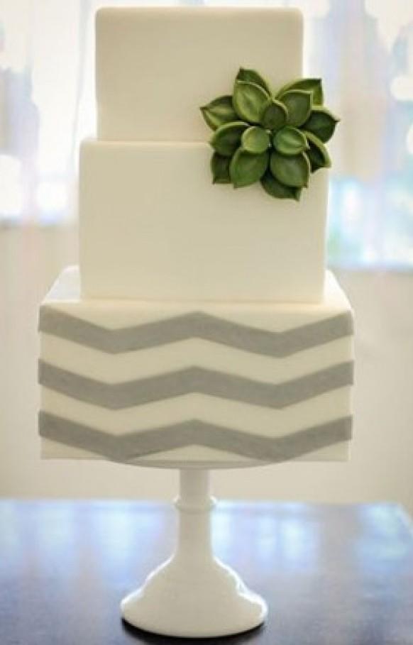 Modern Chevron Wedding Cake