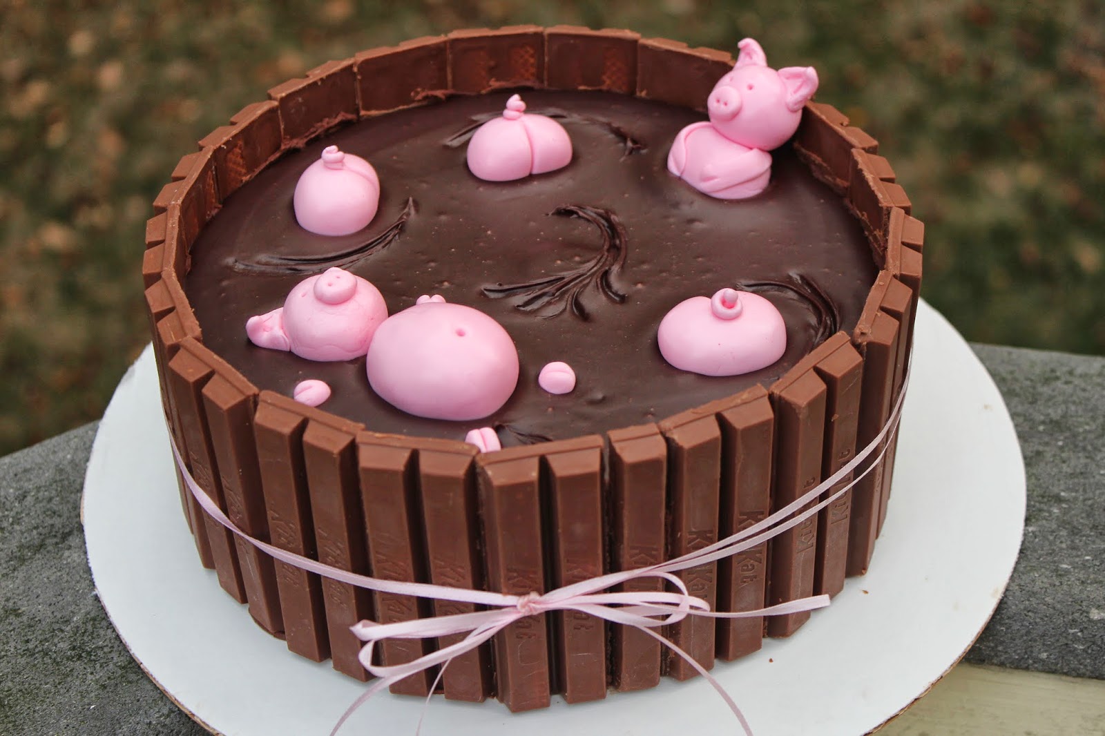Pig Birthday Chocolate Cake.
