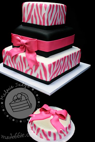 Pink and Black Zebra Print Cake