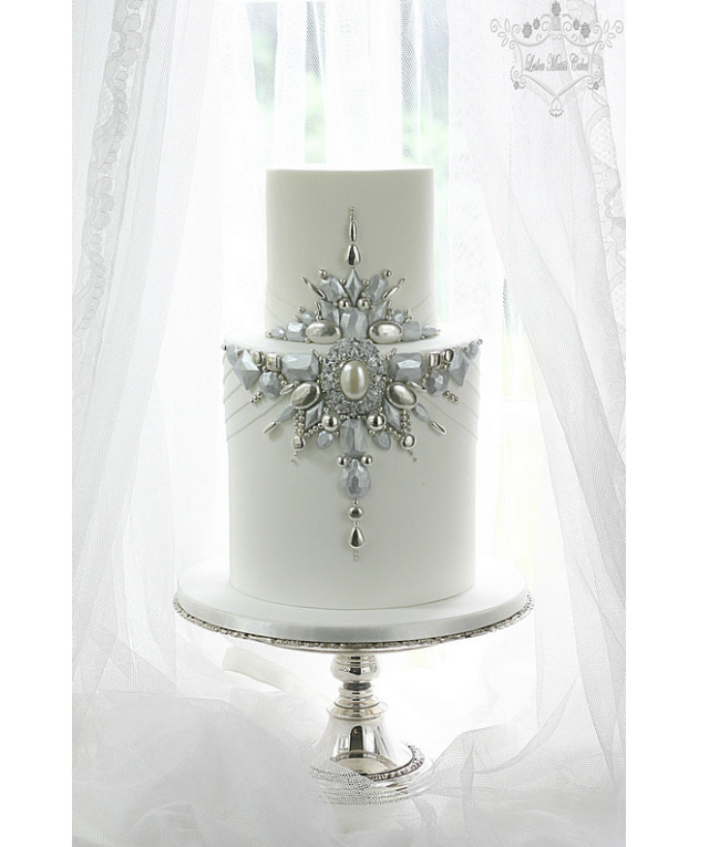 11 Edible Rhinestones Wedding Cakes Jewel Photo Sugar Prettiest Wedding Cake Ever