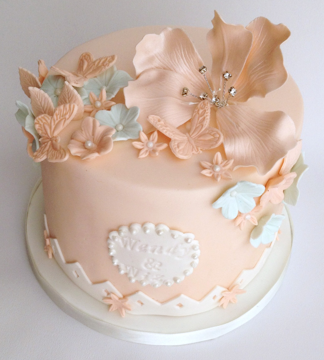 Single Tier Wedding Cakes with Flowers Single Tier Wedding Cakes with Flowers