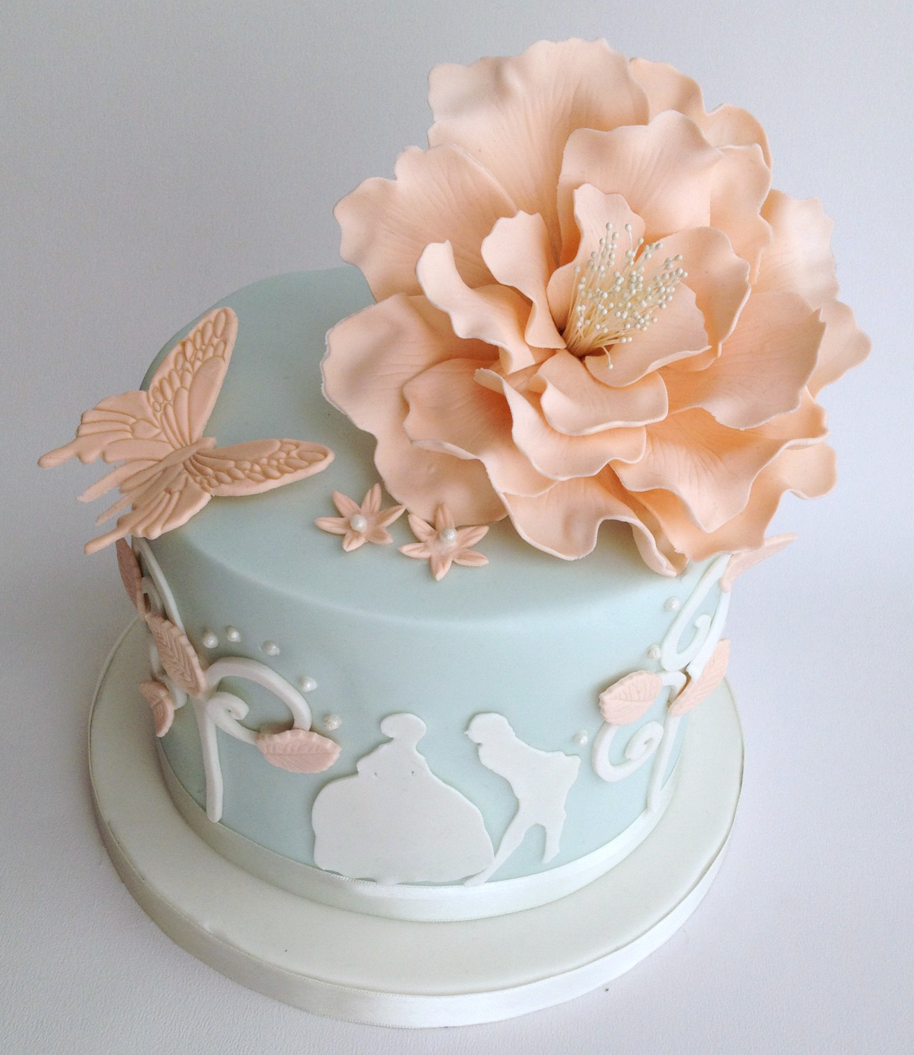 Single Tier Wedding Cakes with Flowers Single Tier Wedding Cakes with Flowers