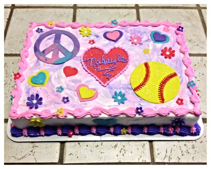 Softball Sheet Cakes Softball Sheet Cakes