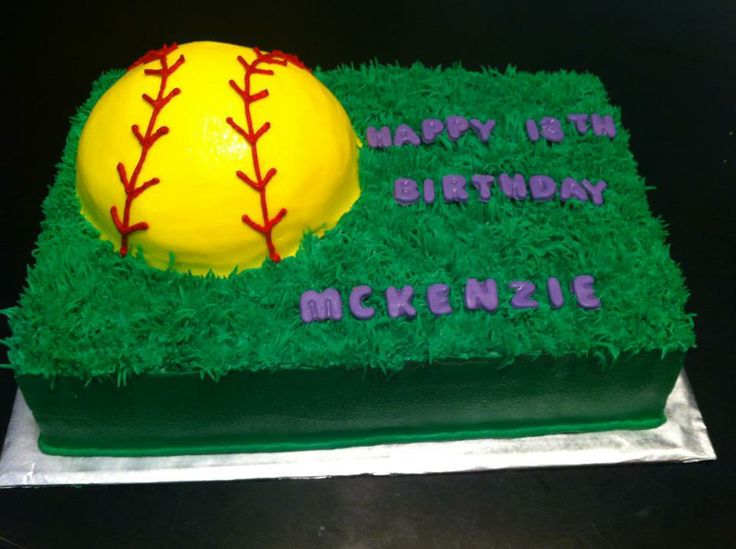 Softball Themed Sheet Cake Softball Themed Sheet Cake
