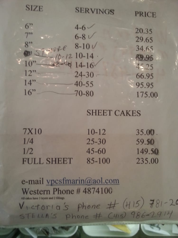 1 2 Sheet Cake Prices