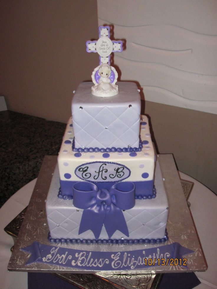 Baptism Cake Purple Baptism Cake Purple