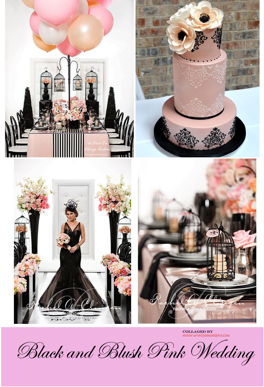blush and black wedding