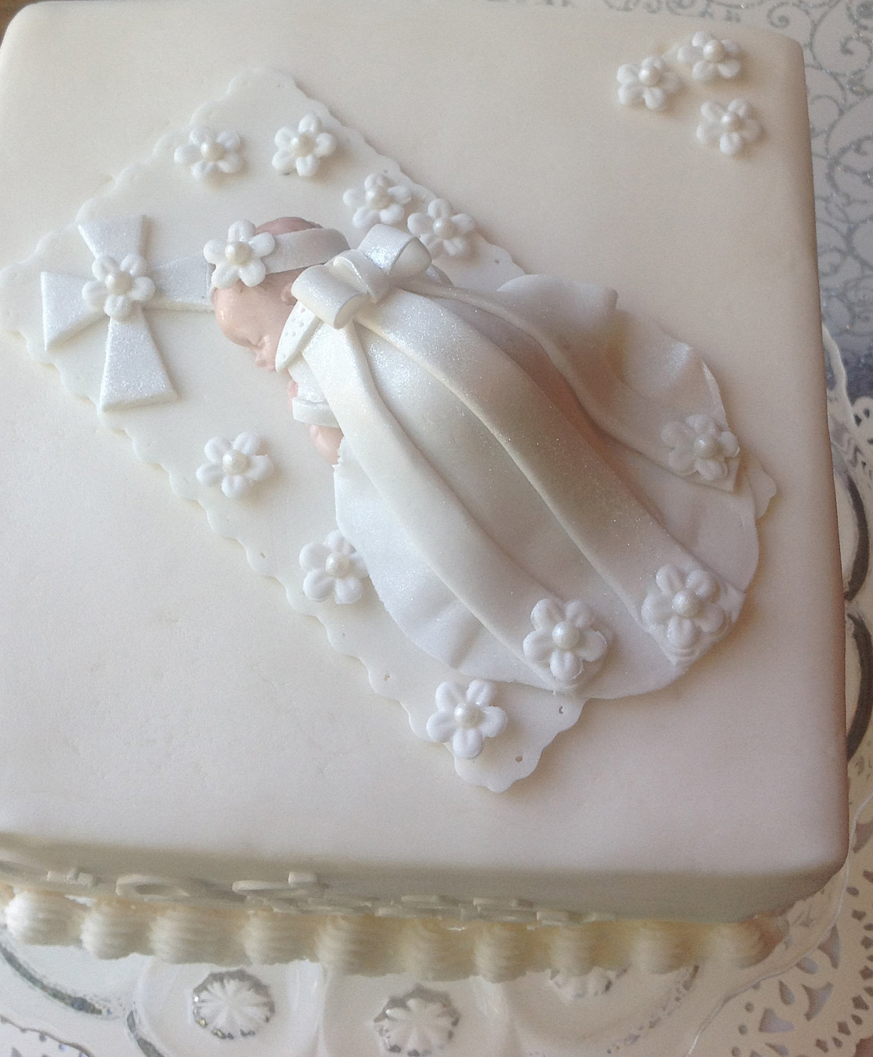 11 Photos of Baby Girl Baptism Fondant Cakes 11 Photos of Baby Girl Baptism Fondant Cakes