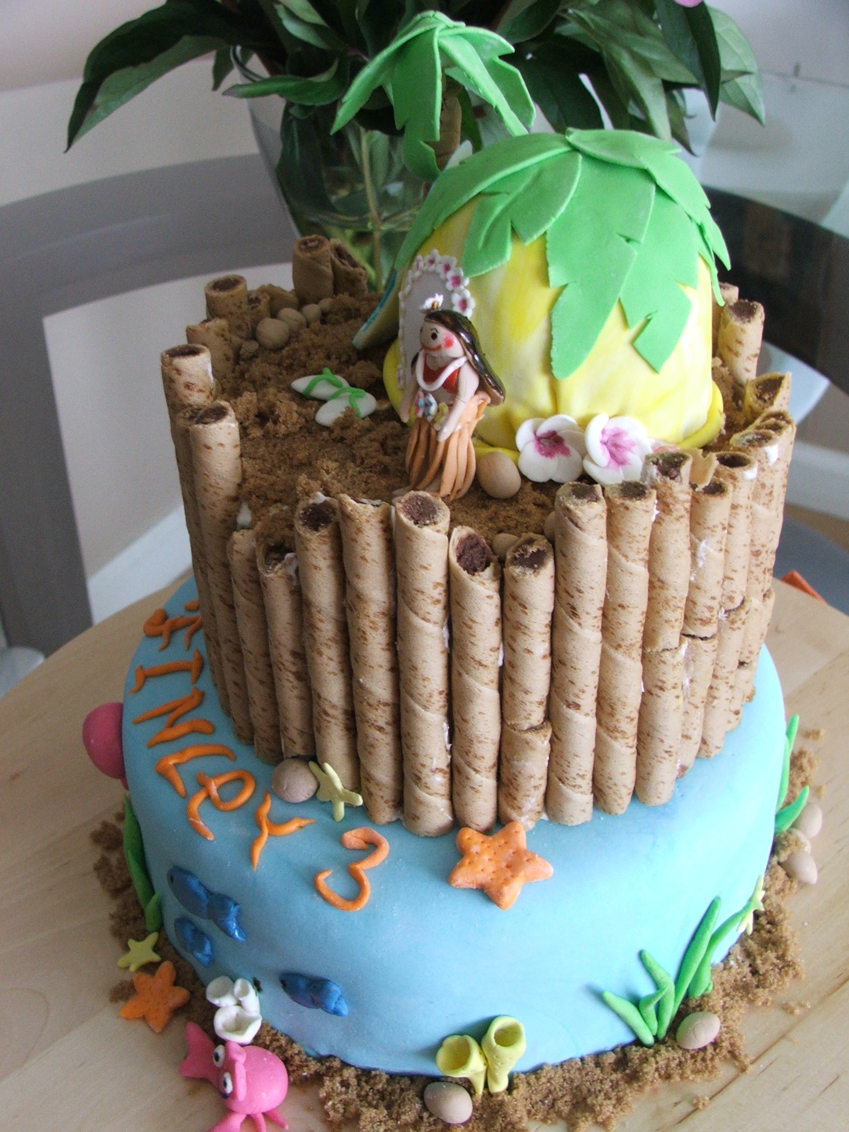 Hawaiian Luau Birthday Cake