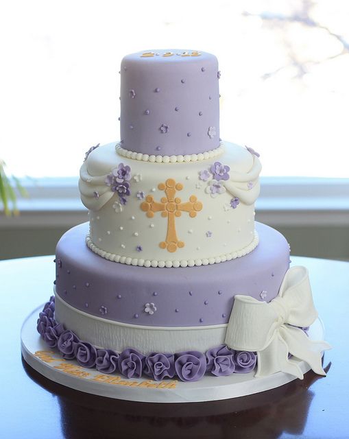 Lavender First Communion Cake Lavender First Communion Cake