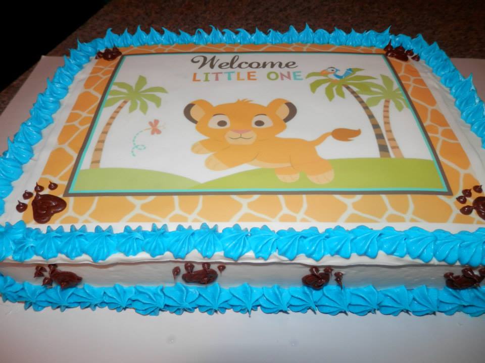 8 Lion King Themed Sheet Cakes Photo Baby Shower Lion King Baby Shower Cake