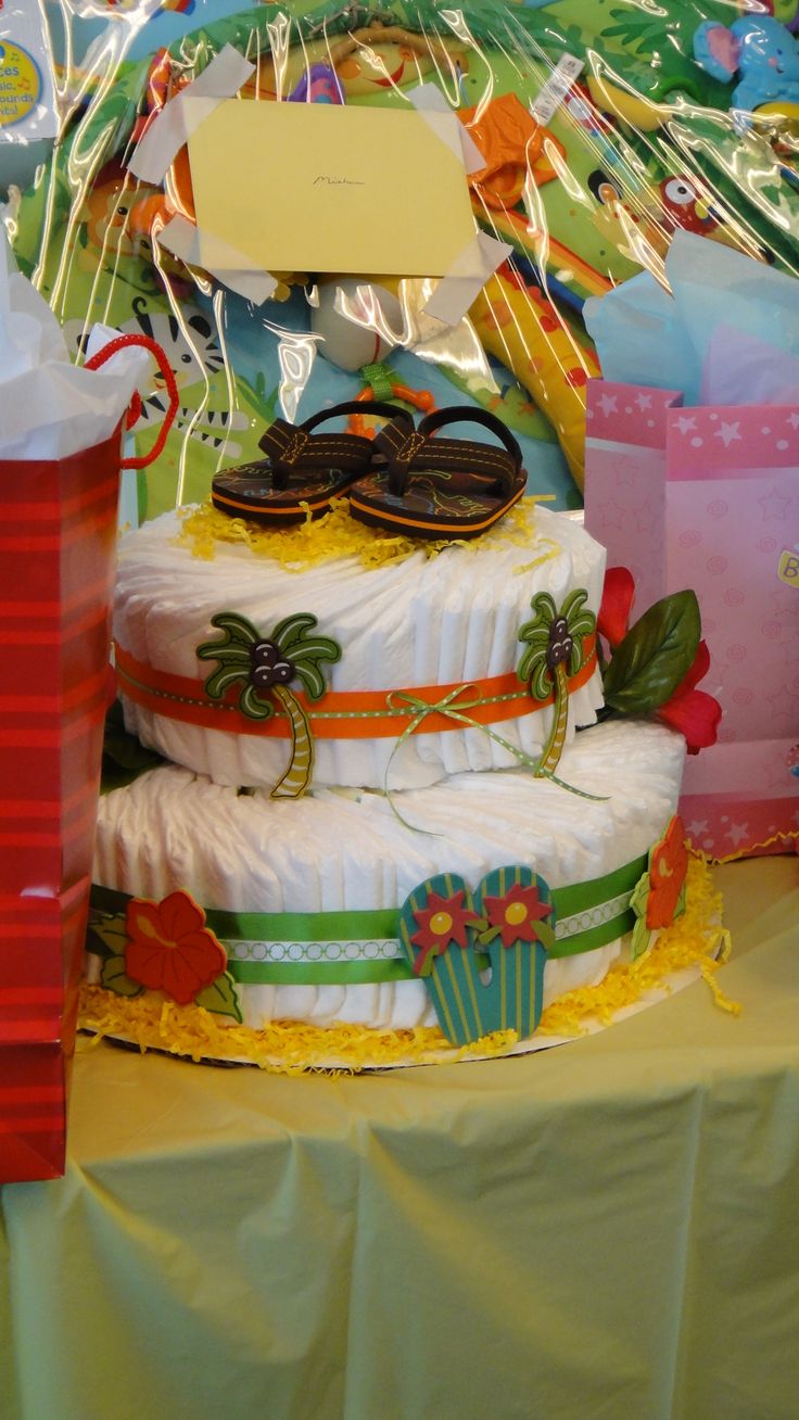 Luau Baby Shower Diaper Cake