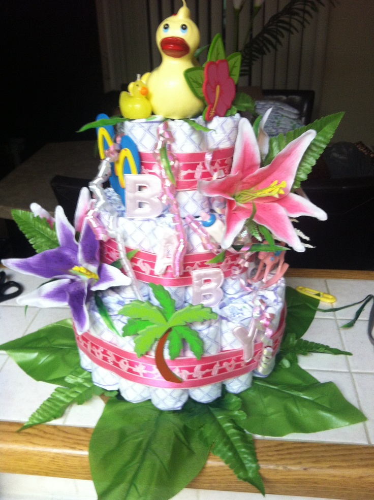 Luau Baby Shower Diaper Cake