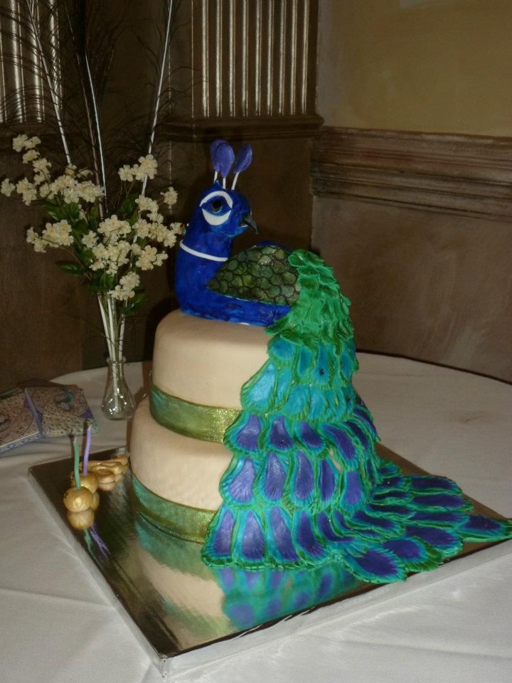 Peacock Themed Bridal Shower Cakes Peacock Themed Bridal Shower Cakes