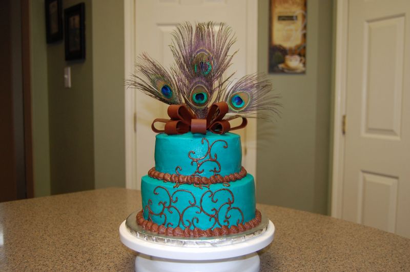 Peacock Themed Wedding Cake Peacock Themed Wedding Cake
